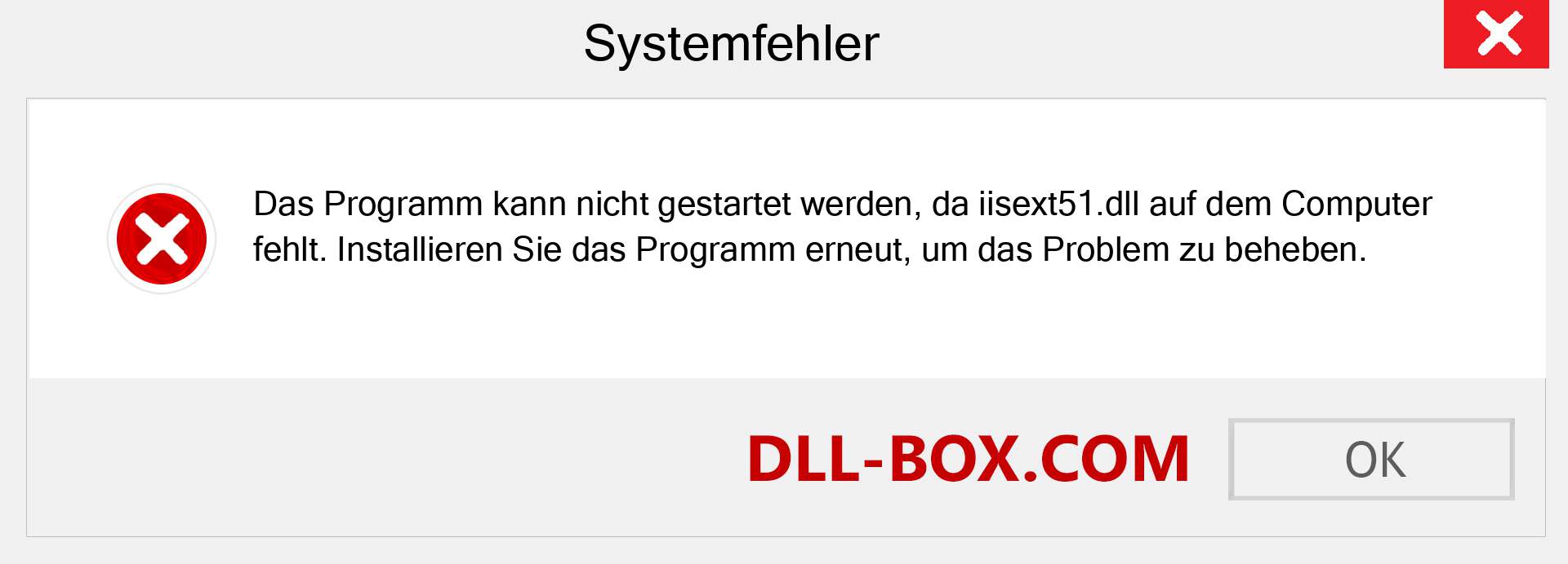 iisext51.dll-Datei fehlt?. Download für Windows 7, 8, 10 - Fix iisext51 dll Missing Error unter Windows, Fotos, Bildern